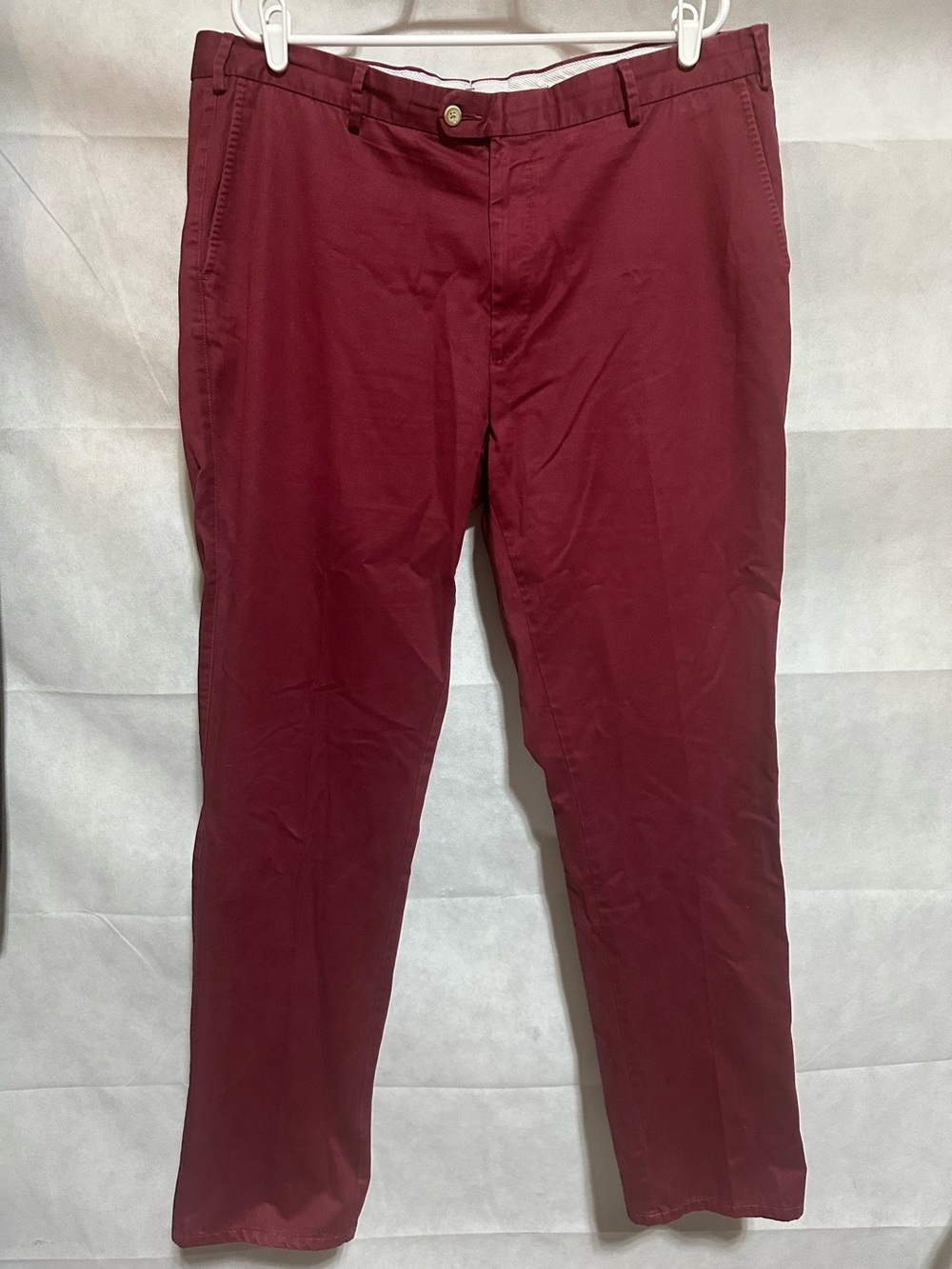 Peter Millar Men’s 40x35 Burgundy 100% Pima Cotton Chino Pants Straight Leg Tall